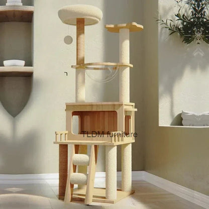 Wooden Cat Tree House